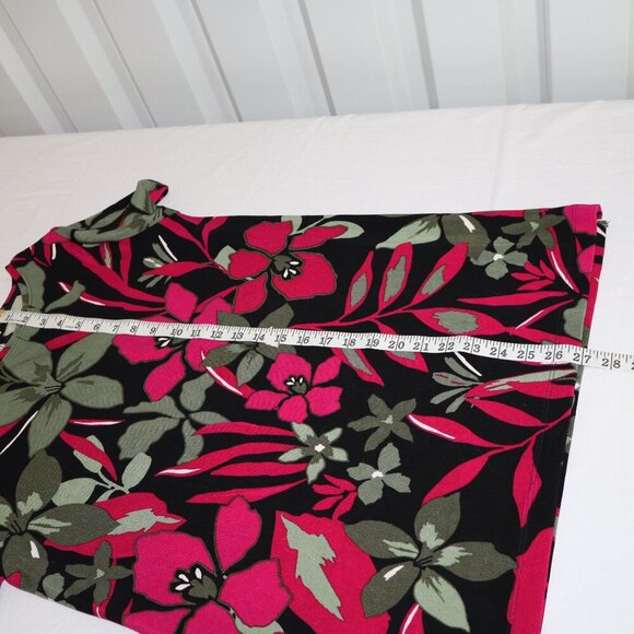 Chico's Travelers Womens Short Sleeve Hibiscus Print Tunic Botanic Berry Size L - Picture 7 of 7